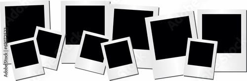 Retro photo frame on white background