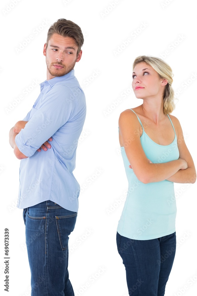Unhappy couple not speaking to each other Unhappy couple not speaking to each other