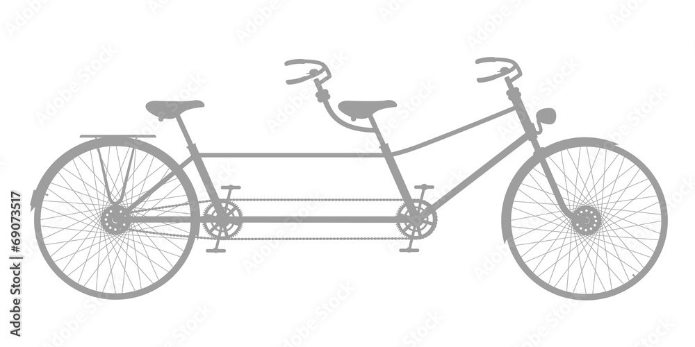 Fototapeta premium Retro tandem bicycle in grey design