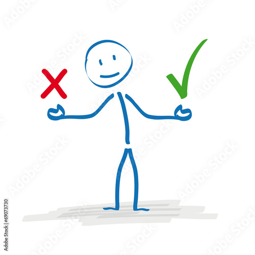 Stickman Green Tick Red X