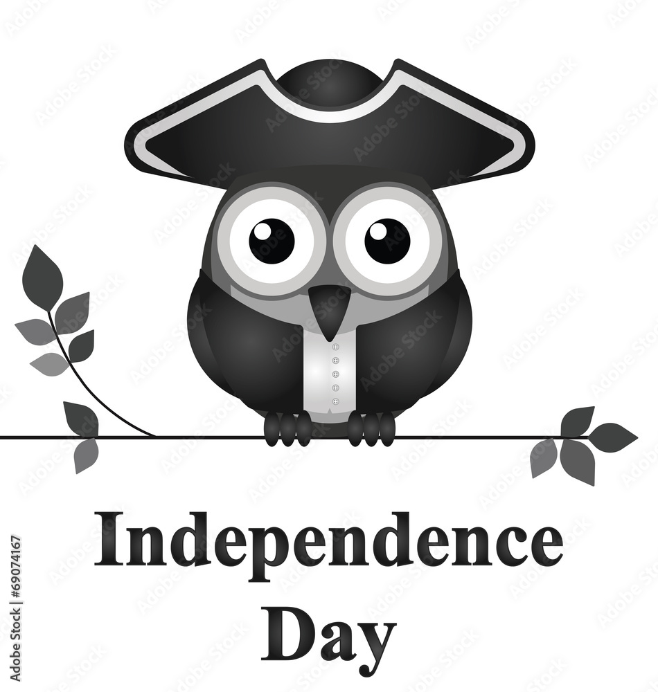Fototapeta premium Comical bird Independence Day message