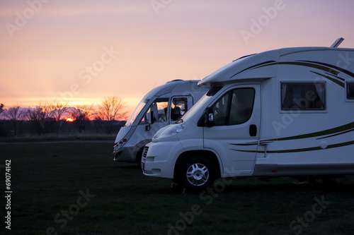 Camping Cars in Sunset