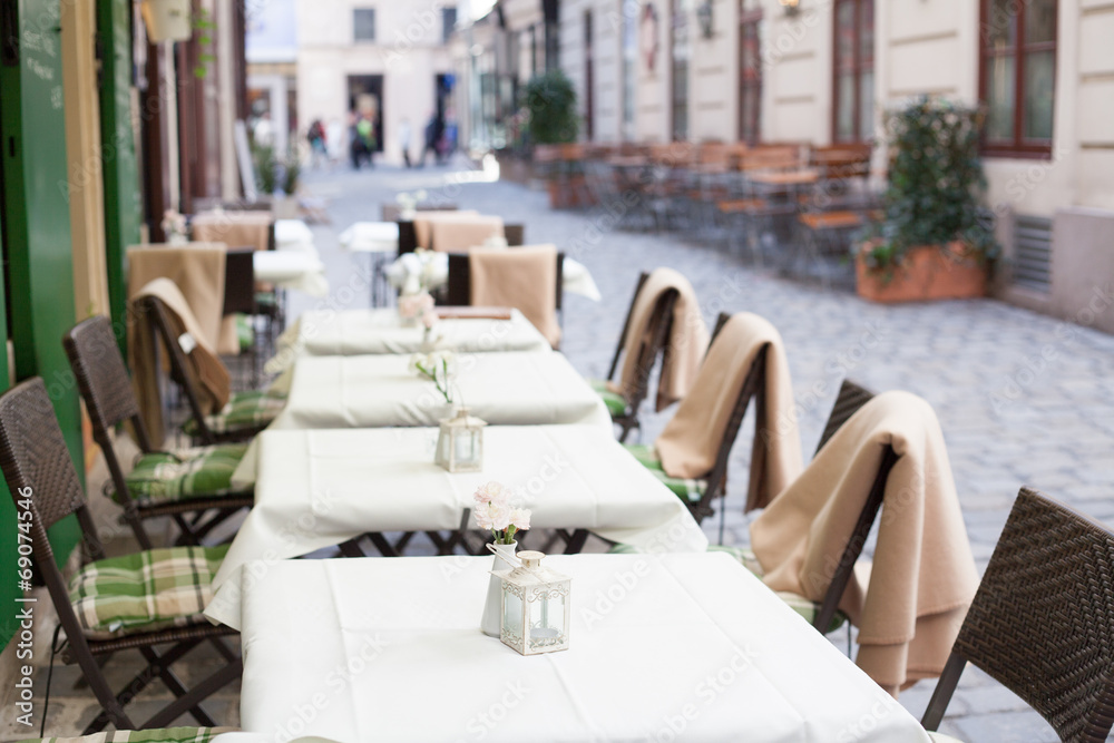 Obraz premium empty restaurant terrace