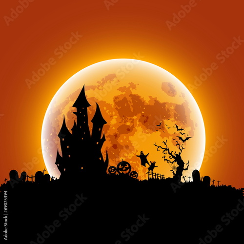 Happy Halloween message design background, vector illustration