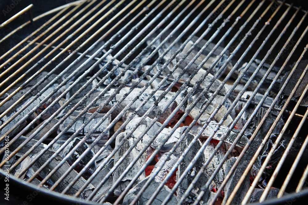 charcoal in grill
