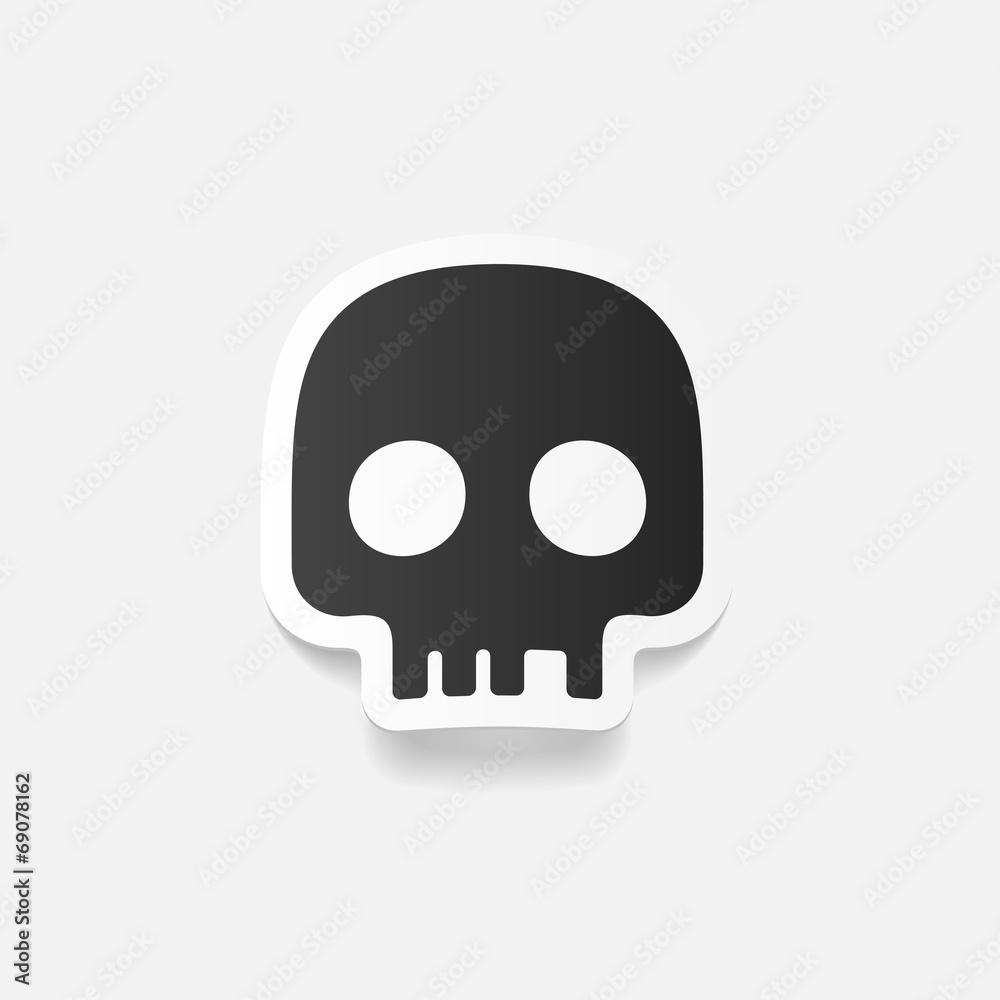 realistic design element: skull