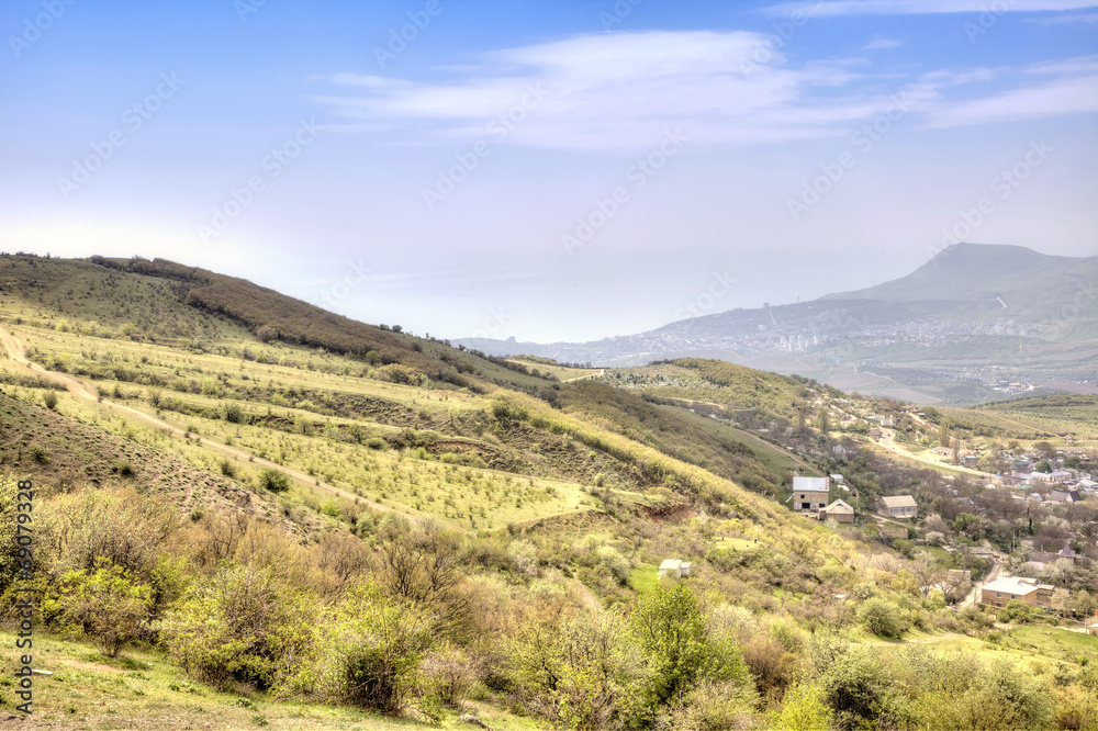 Landscape of Crimea, view from a mountain Demerdzhi