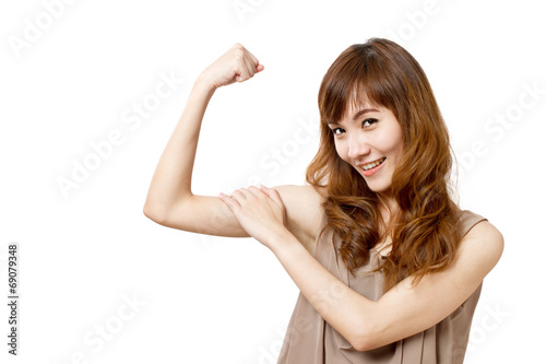 strong, positive, smiling, active, energetic woman