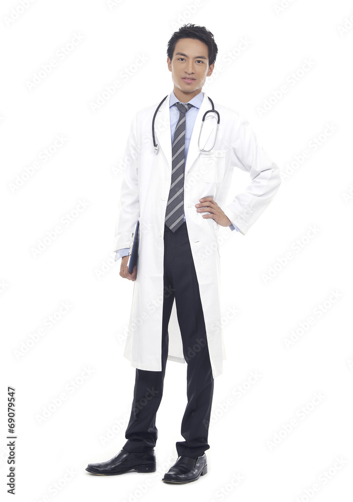 Full body happy young doctor isolated on white background Full body happy young doctor isolated on white background