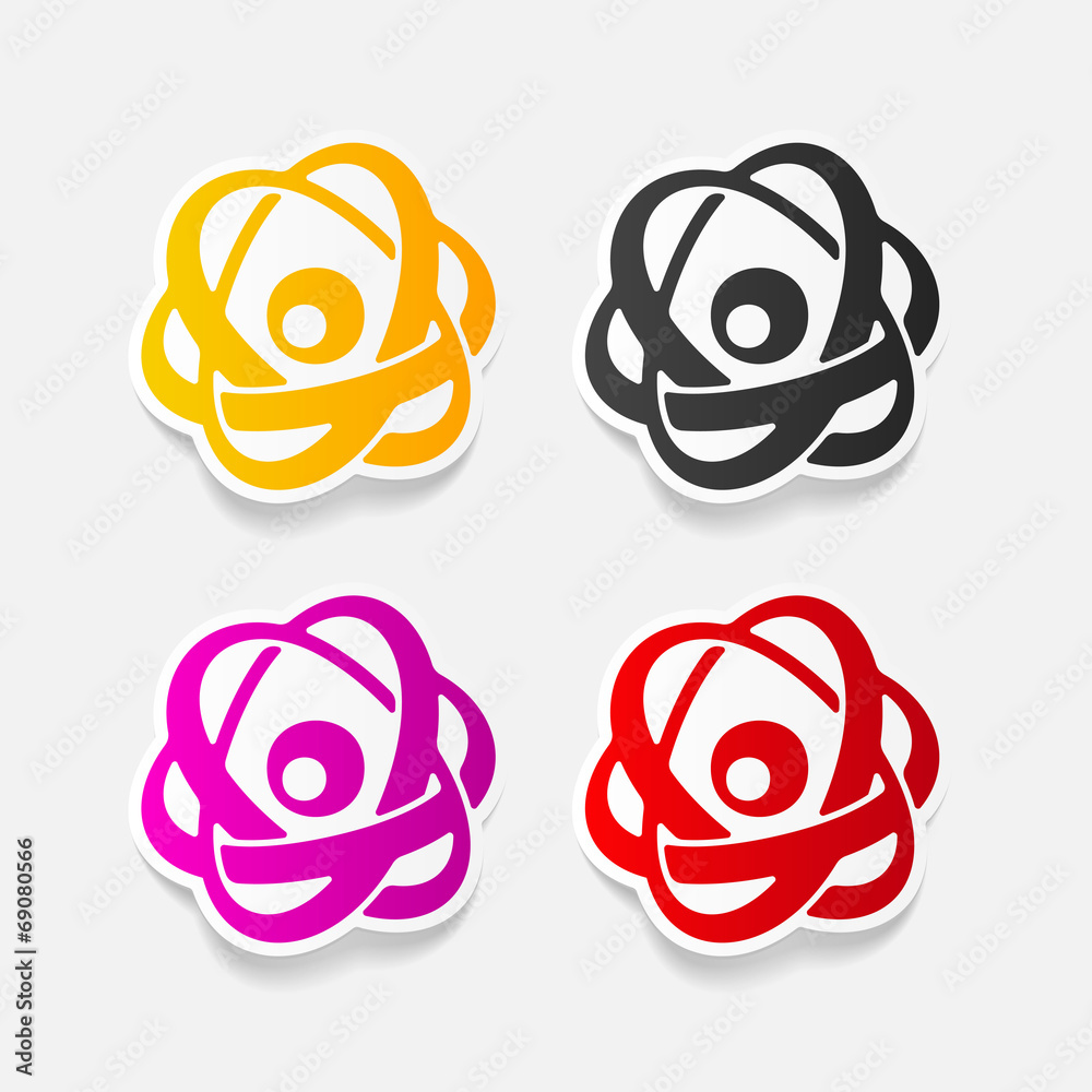 realistic design element: atom realistic design element: atom