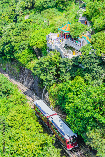 Tourist tram at the Peak, Hong Kong