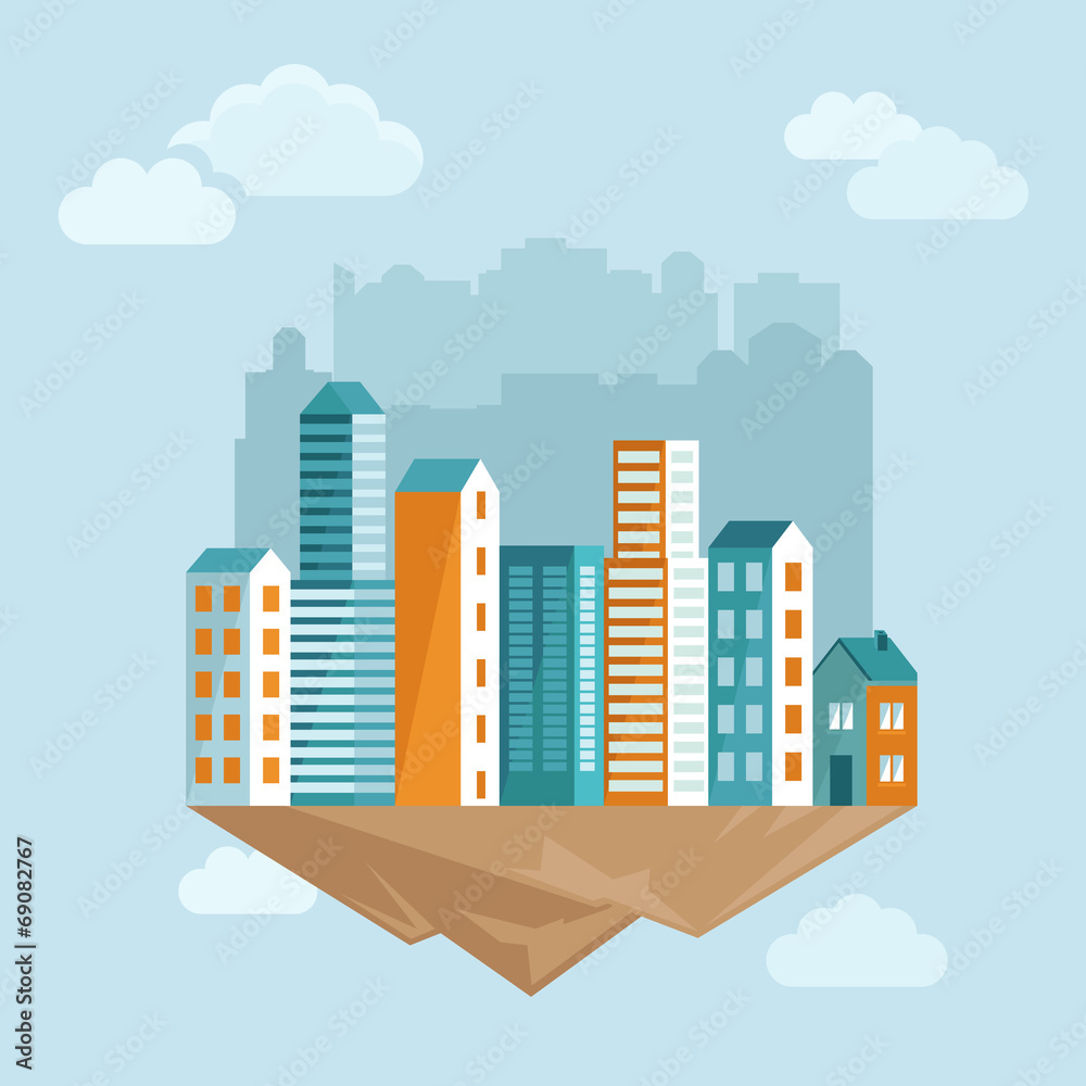 Vector city concept in flat style