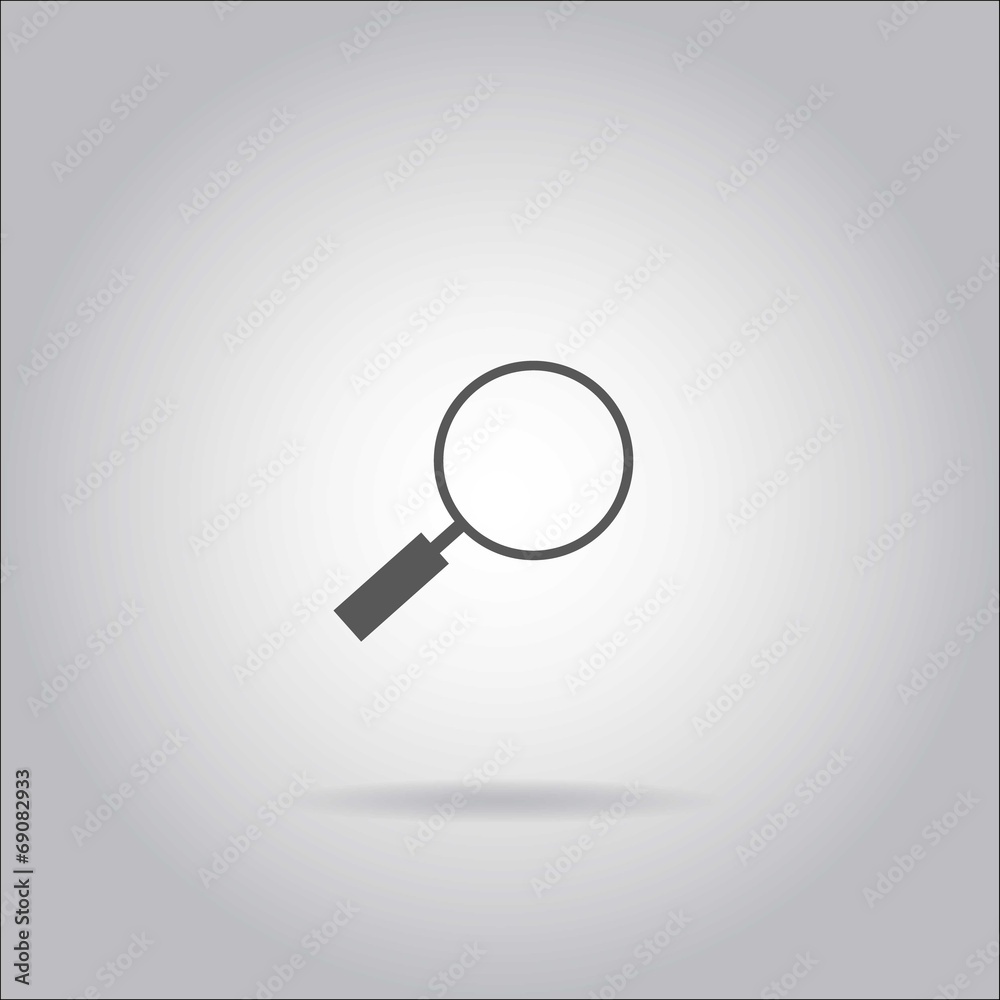 Illustration on grey background with shadow - Magnifying Glass Illustration on grey background with shadow - Magnifying Glass
