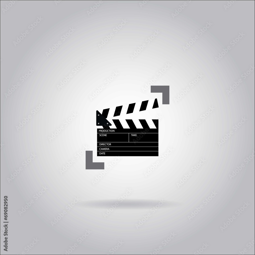 Naklejka premium Illustration on grey background with shadow - Clapper Board