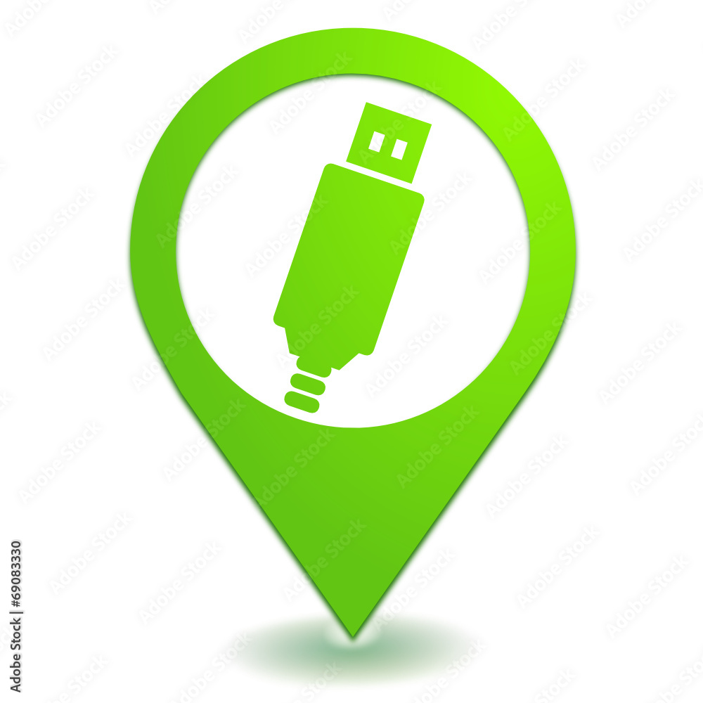 Usb Signe prise usb sur symbole localisation vert Stock Vector | Adobe Stock