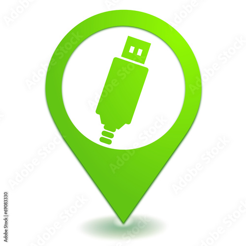 prise usb sur symbole localisation vert