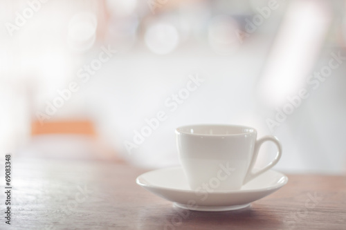 White coffee cup with espresso shot
