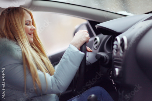 blonde behind the wheel