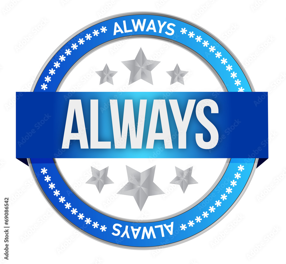 always blue seal illustration design