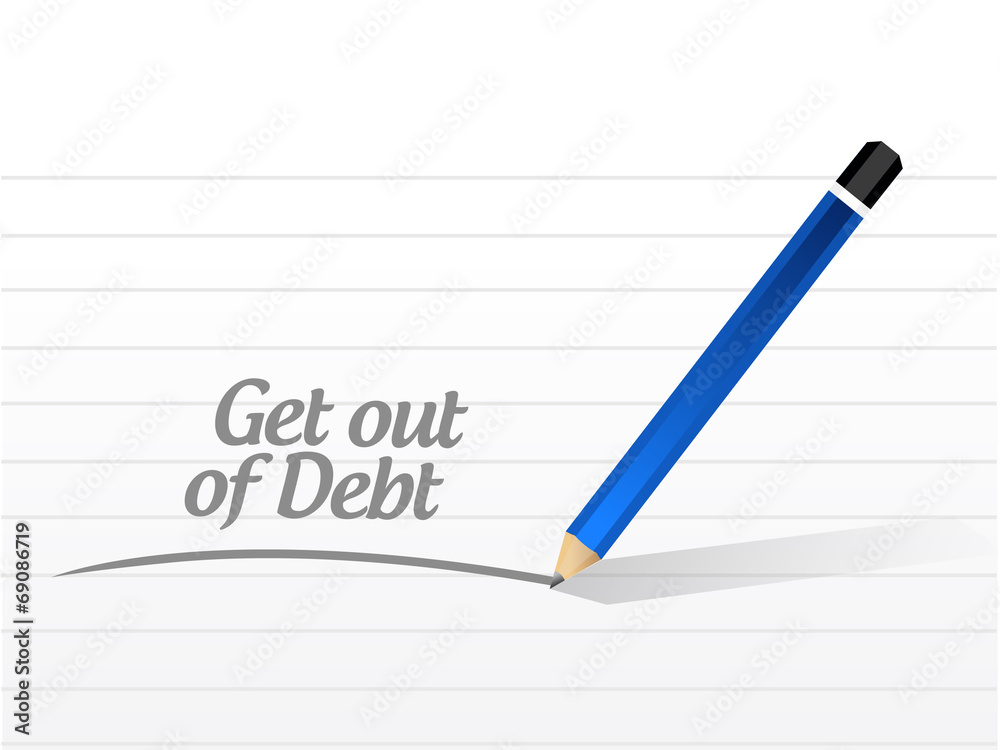 get out of debt message illustration design get out of debt message illustration design