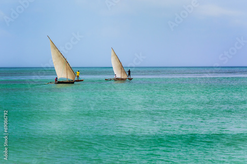 A nice view of fishermen boat in Zanzibar,Tanzania.