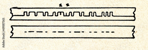 Fotografie Undulator tape of telegraph
