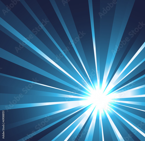 Star burst background in blue