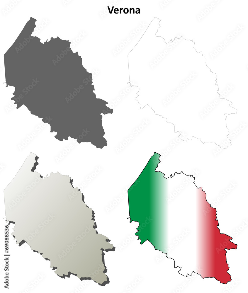 Verona blank detailed outline map set Verona blank detailed outline map set