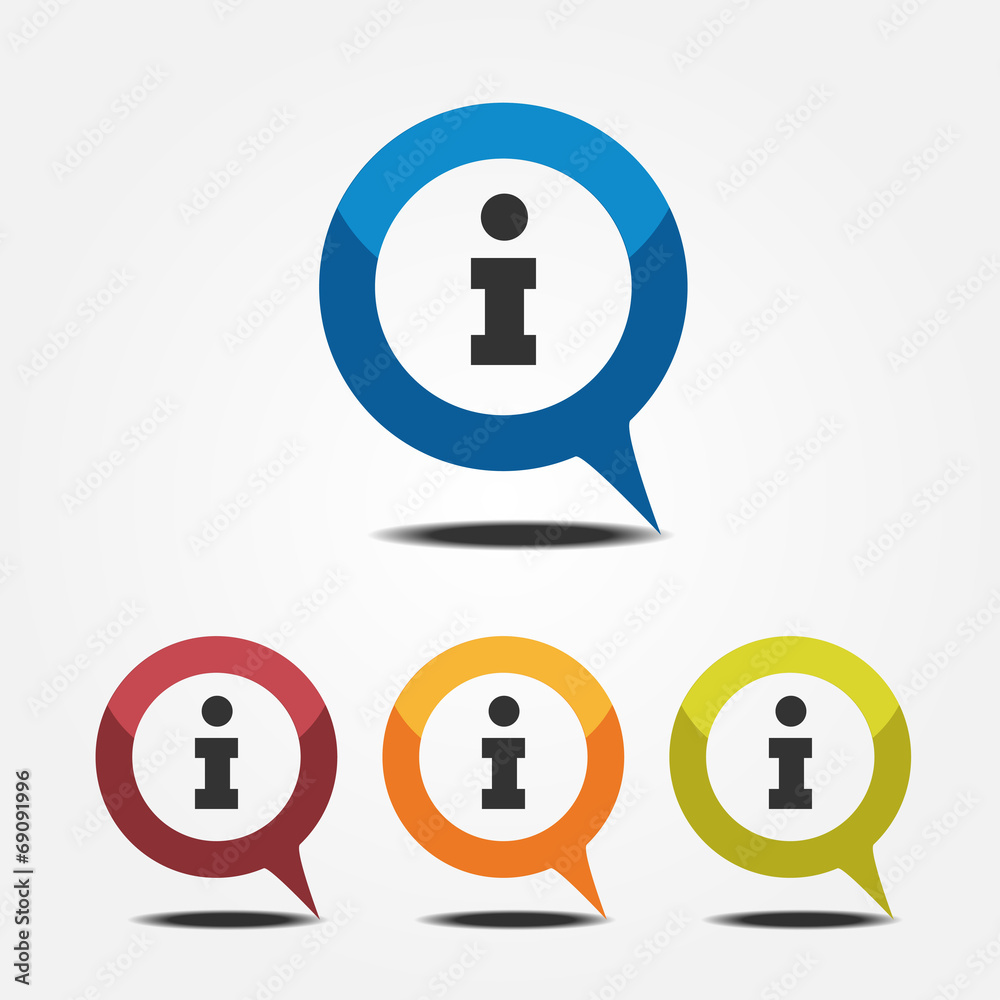 Information icon inside pointer flat style Information icon inside pointer flat style