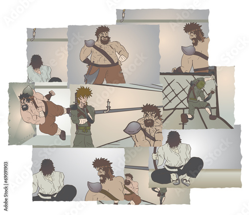Many scenes comic