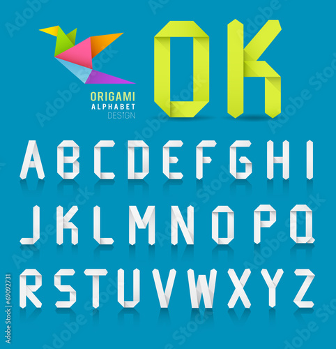 Paper origami alphabet letter design