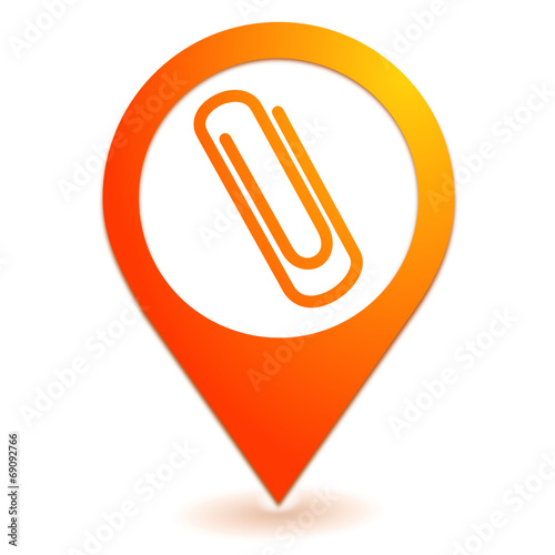 classement trombone sur symbole localisation orange