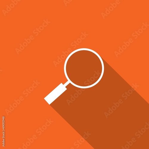 Long Shadow with an Icon of Magnifying Glass