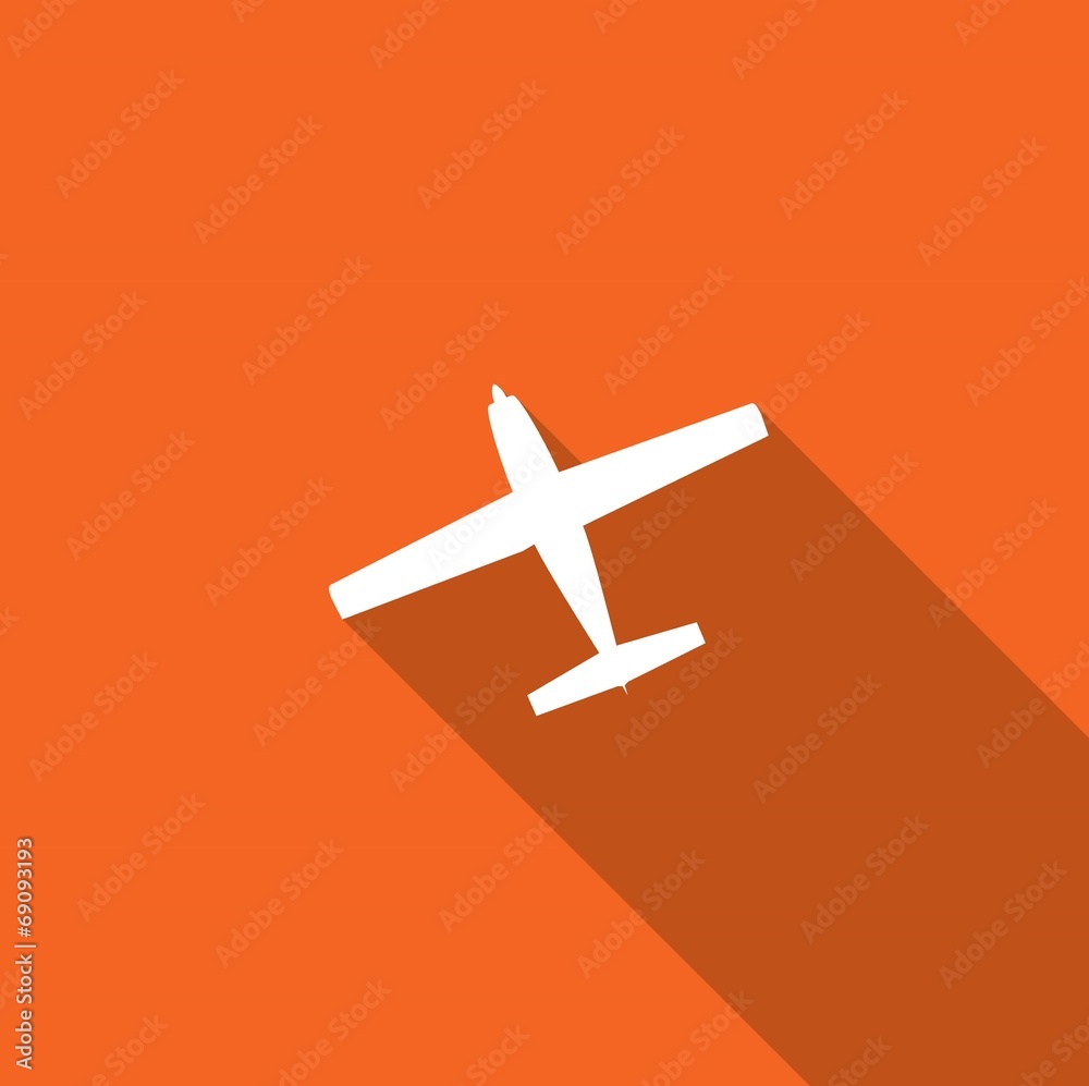 Obraz premium Long Shadow with an Icon of a Plane