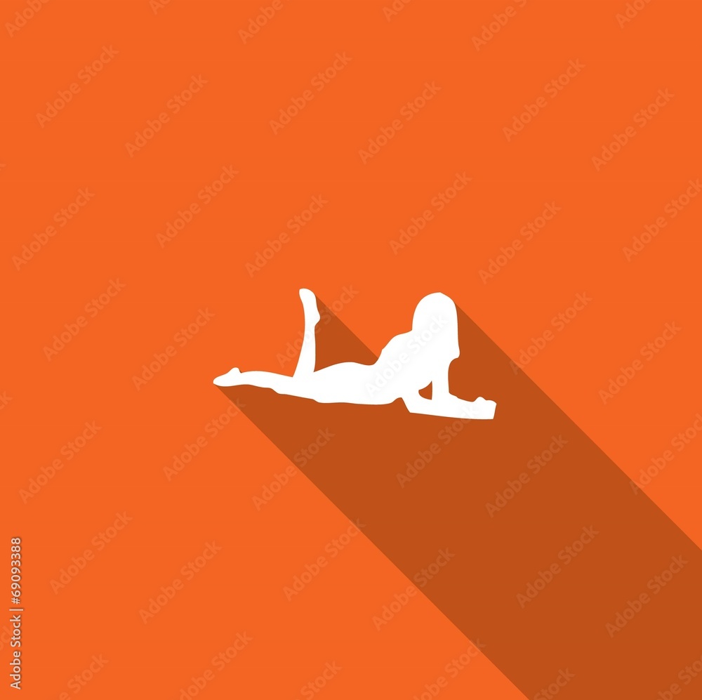 Long Shadow with an Icon of Sexy Woman Long Shadow with an Icon of Sexy Woman