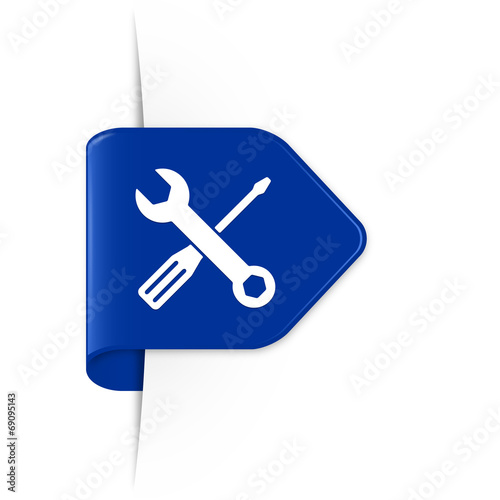 Screwdriver and spanner - Azurblauer Sticker Pfeil