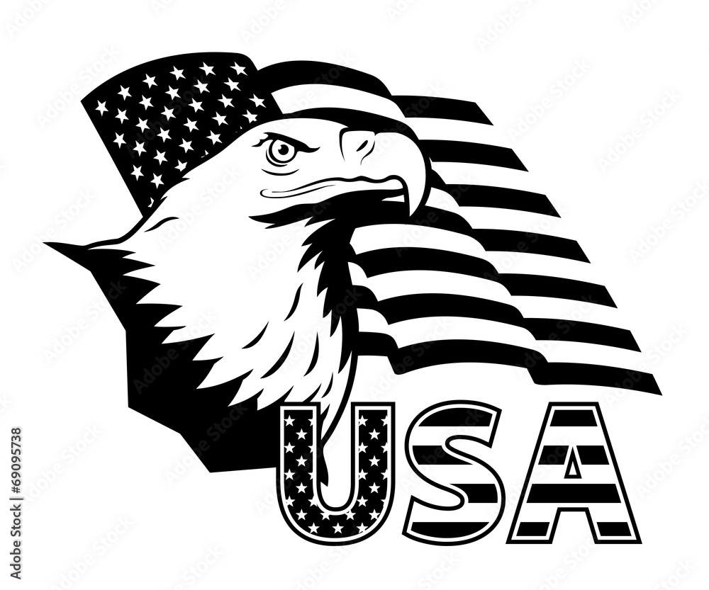 American eagle against USA flag. Stock Vector Adobe Stock