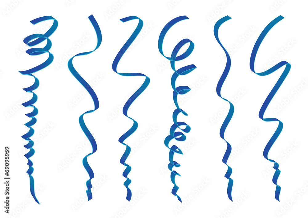 Set of blue ribbons design Set of blue ribbons design