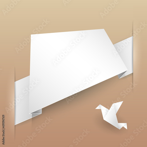 Abstract Vector Paper Banner Origami