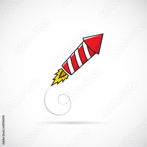 Firework Rocket Illustration Symbol Icon or Label