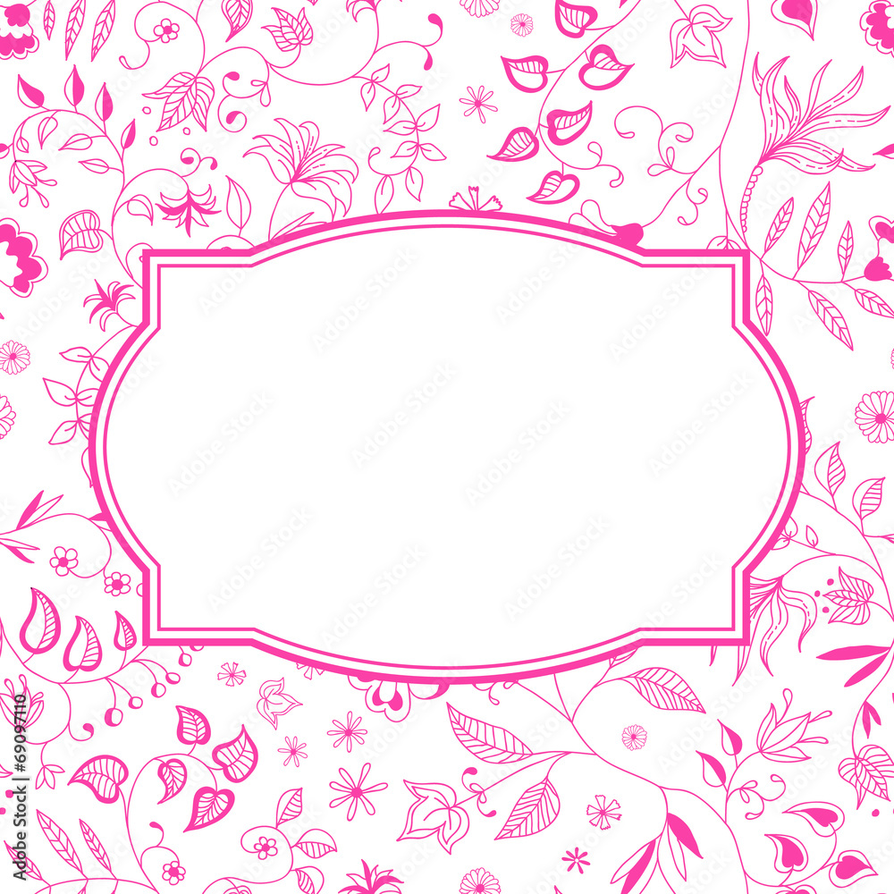 Floral Pattern Pink Background