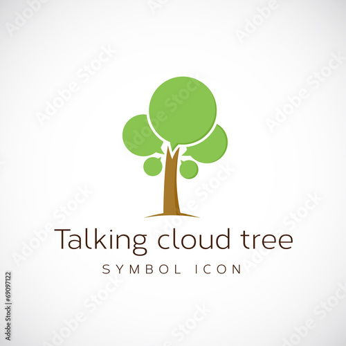 Talking Cloud Tree Vector Concept Symbol Icon