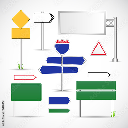 Road Signs Vector Template