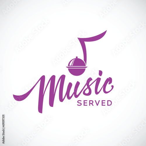 Music served vector concept icon with hand lettering