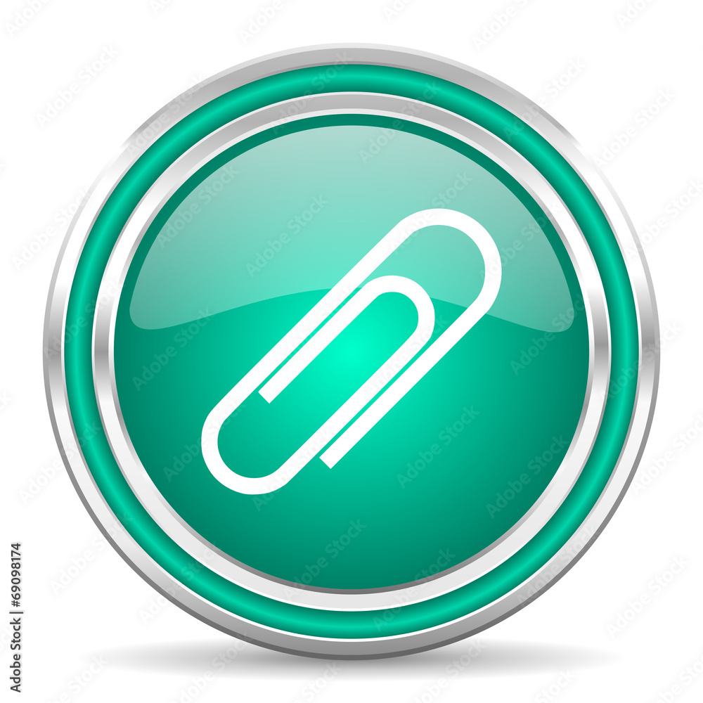 paperclip green glossy web icon paperclip green glossy web icon
