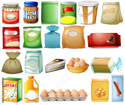 Set of foods