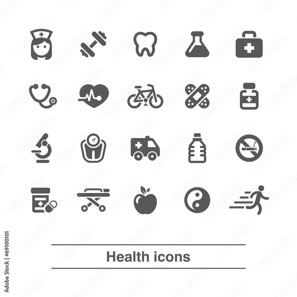 Health icons set. Health icons set.