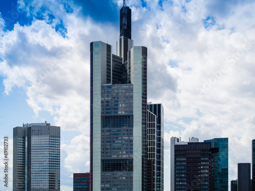 Skyline of business buildings in Frankfurt  Germany