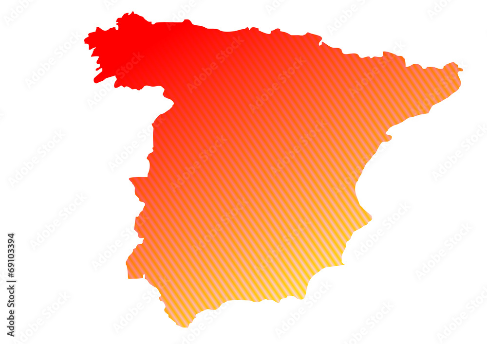 sarımsı kırmızımsı ispanya haritası
