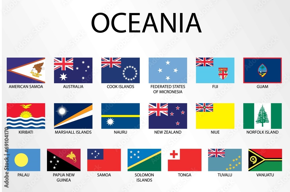 oceania country flags